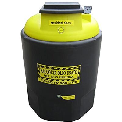 Mobil Plastic Contenitore per la raccolta di olio esausto, in plastica (HDPE), capacità 500 Lt, ideale per emulsioni oleose usate Mobil Plastic Contenitore per la raccolta di olio esausto, in plastica (HDPE), capacità 500 Lt, ideale per emulsioni oleose usate