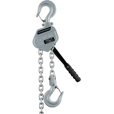 Wiltec Mini paranco a catena manuale VM3 fino a 3 t, altezza di sollevamento di 1,5 m, in alluminio, per il sollevamento di carichi pesanti Wiltec Mini paranco a catena manuale VM3 fino a 3 t, altezza di sollevamento di 1,5 m, in alluminio, per il sollevamento di carichi pesanti