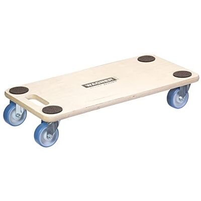 WAGNER Ausilio di trasporto MM 1128 I 59 x 29 x 11 cm portata 200 kg per carichi pesanti e mobili I rotelle morbide I maniglia di trasporto I punti antiscivolo I certificato FSC® WAGNER Ausilio di trasporto MM 1128 I 59 x 29 x 11 cm portata 200 kg per carichi pesanti e mobili I rotelle morbide I maniglia di trasporto I punti antiscivolo I certificato FSC®