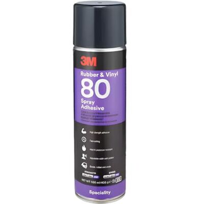 3M Adesivo Spray Colla Spray per Gomma e Vinile, Resistente alle Alte Temperature, 500 ml, 1 Pezzo 3M Adesivo Spray Colla Spray per Gomma e Vinile, Resistente alle Alte Temperature, 500 ml, 1 Pezzo