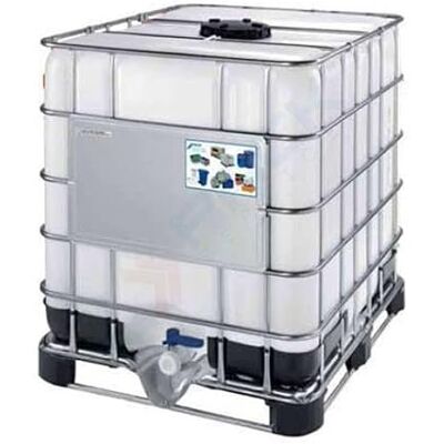 Mobil Plastic Cisterna IBC 1000 Litri in plastica, nuova, coperchio 150 mm, valvola di scarico 2", pallet in metallo/plastica, omologata ADR/ONU, colore neutro Mobil Plastic Cisterna IBC 1000 Litri in plastica, nuova, coperchio 150 mm, valvola di scarico 2", pallet in metallo/plastica, omologata ADR/ONU, colore neutro