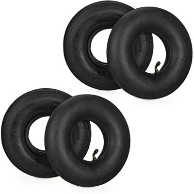 Relaxdays Ruote per Carriola con Camera d'Aria, Set 2 Ruotini di Scorta, 3.00-4", Gomma per Carrello, Regge 125 kg, Nero Relaxdays Ruote per Carriola con Camera d'Aria, Set 2 Ruotini di Scorta, 3.00-4", Gomma per Carrello, Regge 125 kg, Nero