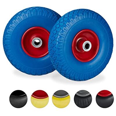 Relaxdays 8x Ruote per Carrello Standard, in Gomma Antipanne, 3.00-4", Asse 20mm, max.100 kg, 260x85 mm, Blu Rosso Relaxdays 8x Ruote per Carrello Standard, in Gomma Antipanne, 3.00-4", Asse 20mm, max.100 kg, 260x85 mm, Blu Rosso