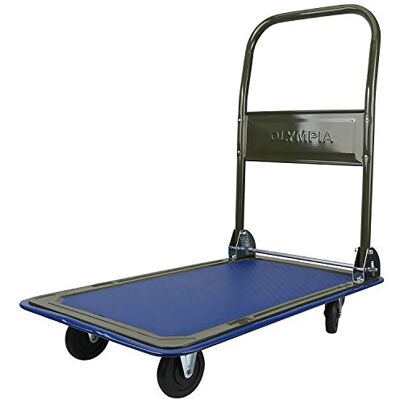Olympia Tools Carrello pieghevole a spinta, 136 kg carrello con piattaforma e ruote girevoli a 360°, robusto, nero Olympia Tools Carrello pieghevole a spinta, 136 kg carrello con piattaforma e ruote girevoli a 360°, robusto, nero