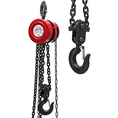 Wiltec Paranco a catena manuale, max 2000 kg, con catena di 3 m, per sollevamento di carichi pesanti Wiltec Paranco a catena manuale, max 2000 kg, con catena di 3 m, per sollevamento di carichi pesanti