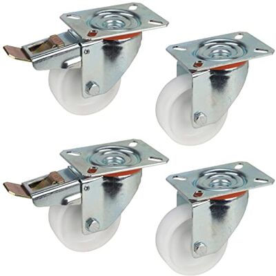 Dörner + Helmer Set di 4 ruote per attrezzi da trasporto, 80 mm, PP, piastra 100 x 85 mm, mix di ruote, portata 300 kg/set Dörner + Helmer Set di 4 ruote per attrezzi da trasporto, 80 mm, PP, piastra 100 x 85 mm, mix di ruote, portata 300 kg/set