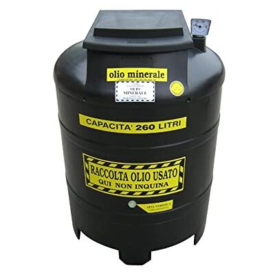 Mobil Plastic Contenitore per la raccolta di olio esausto, in plastica (HDPE), capacità 260 Lt, ideale per olio minerale usato Mobil Plastic Contenitore per la raccolta di olio esausto, in plastica (HDPE), capacità 260 Lt, ideale per olio minerale usato