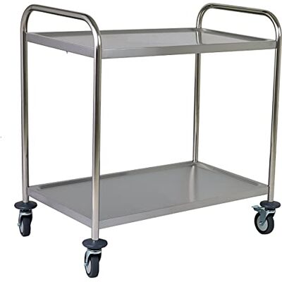 Saro FELIX Carrello da Trasporto, a 2 ripiani, in acciaio inox, con capacità di carico da 50 kg, da 860 x 540 x 940 mm, per servizi light Saro FELIX Carrello da Trasporto, a 2 ripiani, in acciaio inox, con capacità di carico da 50 kg, da 860 x 540 x 940 mm, per servizi light