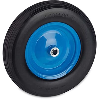 Relaxdays Ruote Carriola in PU 4.80 4.00-8, Gomma Piena Antiforatura, Cerchione in Acciaio, 120 kg Carico, Nero Blu Relaxdays Ruote Carriola in PU 4.80 4.00-8, Gomma Piena Antiforatura, Cerchione in Acciaio, 120 kg Carico, Nero Blu