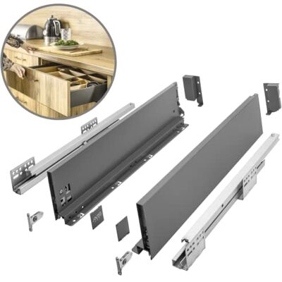 GTV - Sistema di Cassetti AXIS PRO, Set Guide Scorrevoli per Cassetti, Set di Cassetti, Portata fino a 40 kg, Cassetti Scorrevoli Con Chiusura ammortizzata Larghezza 500mm, Altezza 120mm, Antracite GTV - Sistema di Cassetti AXIS PRO, Set Guide Scorrevoli per Cassetti, Set di Cassetti, Portata fino a 40 kg, Cassetti Scorrevoli Con Chiusura ammortizzata Larghezza 500mm, Altezza 120mm, Antracite