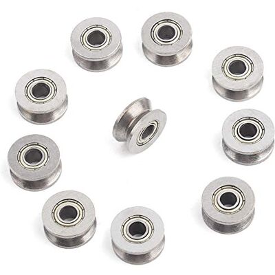 Walfront 10Pz Cuscinetto a Sfera a V-groove in Acciaio al Carbonio, Puleggia a Sfere a Doppio Schermatura per Guida Lineare, a Movimento Lineare Walfront 10Pz Cuscinetto a Sfera a V-groove in Acciaio al Carbonio, Puleggia a Sfere a Doppio Schermatura per Guida Lineare, a Movimento Lineare