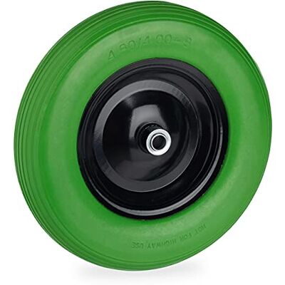 Relaxdays Ruote Carriola 4.80 4.00-8, Gomma Piena con Cerchione in Acciaio, da Carrello, Carico Fino 120 kg, Verde Nero Relaxdays Ruote Carriola 4.80 4.00-8, Gomma Piena con Cerchione in Acciaio, da Carrello, Carico Fino 120 kg, Verde Nero