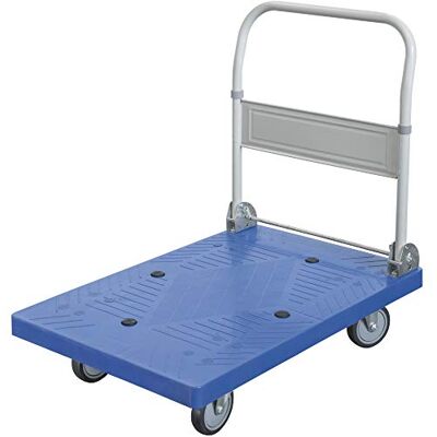 Fervi Carrello con Piattaforma da 400 Kg, Grigio/Ciano Fervi Carrello con Piattaforma da 400 Kg, Grigio/Ciano