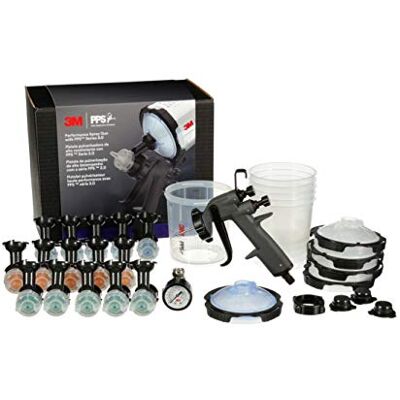 3M Kit per pistola a spruzzo ad alte prestazioni, con sistema a tazza PPS 2.0 per vernice spray, 15 teste di atomizzazione HVLP per utilizzo a gravità, sostituibili, valvola per controllo aria 3M Kit per pistola a spruzzo ad alte prestazioni, con sistema a tazza PPS 2.0 per vernice spray, 15 teste di atomizzazione HVLP per utilizzo a gravità, sostituibili, valvola per controllo aria