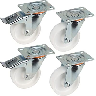 Dörner + Helmer Set di 4 ruote per attrezzi da trasporto, 100 mm, PP, piastra 100 x 85 mm, mix di ruote, portata 450 kg/set Dörner + Helmer Set di 4 ruote per attrezzi da trasporto, 100 mm, PP, piastra 100 x 85 mm, mix di ruote, portata 450 kg/set