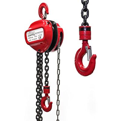 Wiltec Paranco a catena manuale, max 1000 kg, con catena di 3 m, sollevamento di 2,5 m per carichi pesanti Wiltec Paranco a catena manuale, max 1000 kg, con catena di 3 m, sollevamento di 2,5 m per carichi pesanti