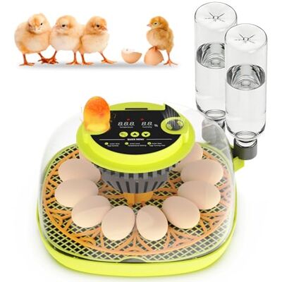 Sharp Incubatrice per Uova Automatica, 12 Uova, con Aggiunta Automatica Dell'Acqua, Girauova Automatico, Controllo Temperatura e Umidità, Funzione Speratura , Visuale a 360°, per Galline, Quaglie, Anatre(B) Sharp Incubatrice per Uova Automatica, 12 Uova, con Aggiunta Automatica Dell'Acqua, Girauova Automatico, Controllo Temperatura e Umidità, Funzione Speratura , Visuale a 360°, per Galline, Quaglie, Anatre(B)