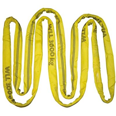 Kerbl Fune ad anello continuo, fettuccia di sollevamento, gialla, 6 m, capacità di carico 3.000 kg/6.000 kg, PES, rivestimento doppio, Edilizia, gru, trasporto Kerbl Fune ad anello continuo, fettuccia di sollevamento, gialla, 6 m, capacità di carico 3.000 kg/6.000 kg, PES, rivestimento doppio, Edilizia, gru, trasporto