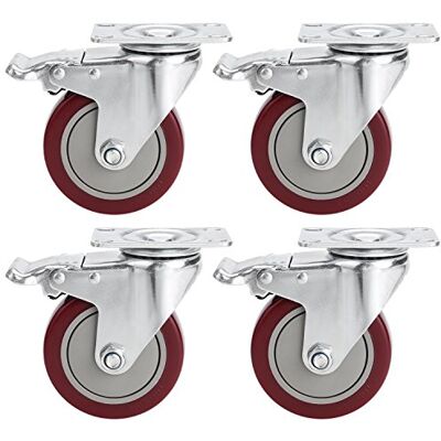 COOCHEER Ruote Girevoli Industriali 100 mm con Freni Set da 4 Pezzi per Carrelli, Mobili e Banchi Lavoro, Portata 1000 kg, Rotazione 360° Accessori Montaggio Inclusi COOCHEER Ruote Girevoli Industriali 100 mm con Freni Set da 4 Pezzi per Carrelli, Mobili e Banchi Lavoro, Portata 1000 kg, Rotazione 360° Accessori Montaggio Inclusi