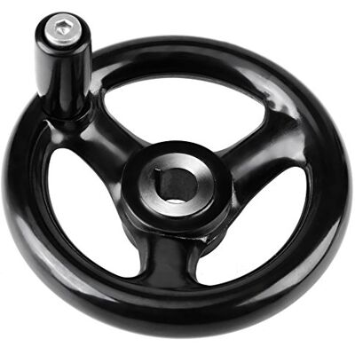 Walfront Volantino Nero a 3 Razze Volante a Tre Lancette Volantino a Macchina in Plastica con Impugnatura Girevole 12 * 100mm per Fresatrice Industriale del Tornio Walfront Volantino Nero a 3 Razze Volante a Tre Lancette Volantino a Macchina in Plastica con Impugnatura Girevole 12 * 100mm per Fresatrice Industriale del Tornio