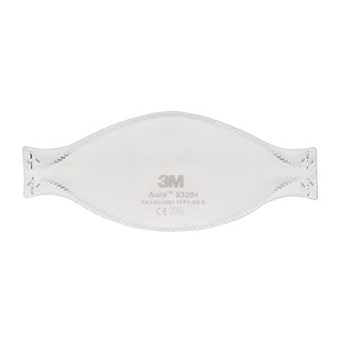 3M Respiratore Aura 9320+ FFP2, maschera antipolvere senza valvola, filtro a bassa resistenza per una facile respirazione, maschera protettiva, certificazione EN 149:2001+A1:2009