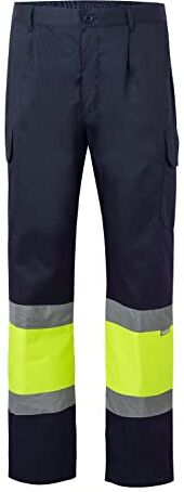 Velilla 157 Pantaloni alta visibilità (Taglie XL) colore blu marino e giallo fluo