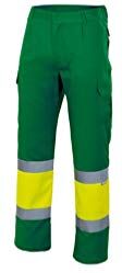 Velilla 157 PANTALONE BICOLORE MULTITASCHE AV; COLORE VERDE LIMA E GIALLO FLUOR; TAGLIA XL