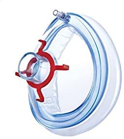 O2 Med Mascherina Crystal monopaziente per anestesia, trasparente e con cuscinetto gonfiabile ad aria per un maggiore comfort (Pediatrica anni 3-6, Aroma Fragola)