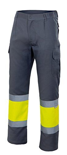 Velilla Pantaloni alta visibilità (Taglie S) colore grigio e giallo fluo