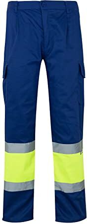 Velilla 156 Pantaloni alta visibilità (Taglie L) colore blu e giallo fluo