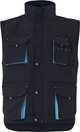 Velilla 205902 Gilet imbottito bicolore multitasche colore nero e celeste, taglia 2XL