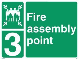 Viking segni SY475 (3) -a4l-v 3 " Fire Assembly Point Sign, vinile, 200 mm altezza x 300 mm larghezza