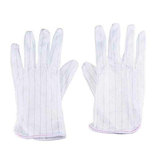 5 paia di guanti da lavoro antistatici a righe bianche