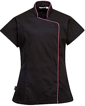 Portwest Camice Wrap, Nero/Rosa, Large