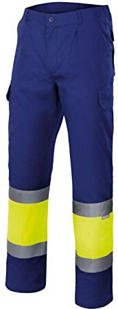 Velilla Pantaloni alta visibilità (Taglie XXXL) colore blu e giallo fluo