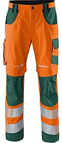 Kubler 22078340-3765-106 "Reflectiq PPE 2 Pantaloni ad Alta visibilità, Arancione e Verde Muschio, Taglia 106