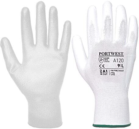 Portwest Pu Palm Glove Guantone Di Protezione, Unisex Adulto, XL, bianco