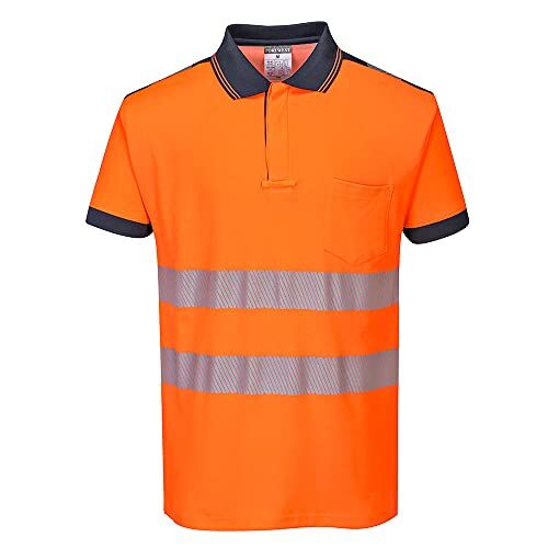 Portwest PW3 Hi-Vis Polo Shirt S/S Color: OrNa Talla: Large