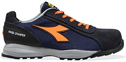 Diadora Glove Mds Text Low S1p Hro Src, Scarpe da lavoro Unisex Adulto, Blu Scuro/Arancio Fluo, 44 EU