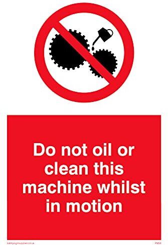 Viking Confezione da 5 – Cartello"Do Not Oil Whwhile In Motion – 100 x 150 mm – A6P