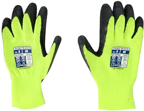 Portwest Guanto Grip Termico, Colore: Giallo, Taglia: M,