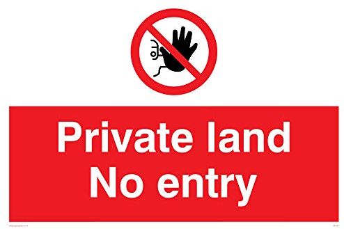 Viking segni  "private Land no iscrizione" Sign, vinile, 200 mm altezza x 300 mm larghezza