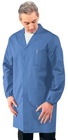 Isacco Camice Uomo  Azzurro, Azzurro, L, 65% Poliestere 35% Cotone, Manica Lunga, Bottoni a pressione