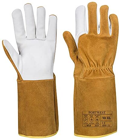 Portwest Guanti per saldatura TIG Ultra Welding Gauntlet, colore marrone, misura: XL,