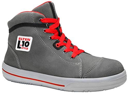 ELTEN VINTAGE Mid ESD S3, scarpe antinfortunistiche, uomo, pelle, puntale in acciaio, leggere, sportive, grigio, misura: 45