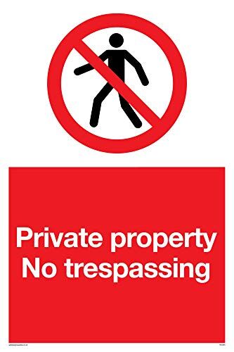 Viking segni  "private PROPERTY no Trespassing" Sign, vinile, 300 mm altezza x 200 mm larghezza