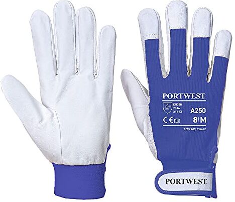 Portwest Guanto Tergus da Autista, Blu/Bianco, M/8