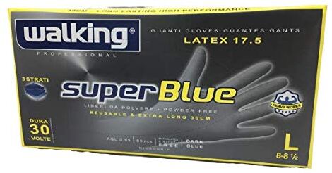 Walking Guanti SuperBlue 50 Pezzi 3 Strati Extra Resistenti Dura 30 Volte Taglia L