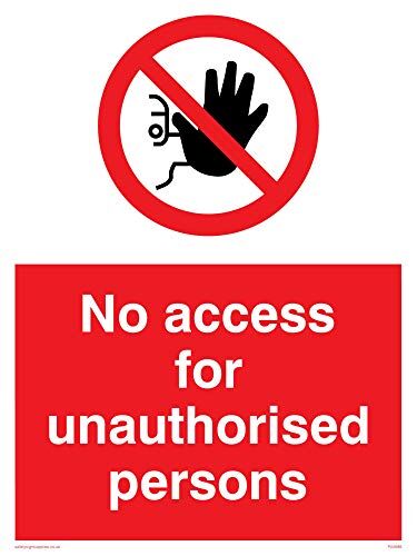 Viking Cartello "No Access For Unauthorised Persons", vinile, 200 mm H x 150 mm W