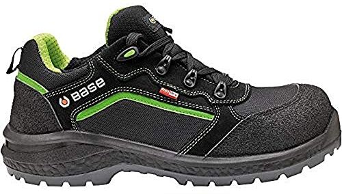 Base Protection Be-Powerful Scarpa Antinfortunistica, da Uomo e Donna, Nero/Verde, Taglie 49